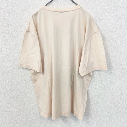 古着 used　lecomte　半袖プリントTシャツ　クルーネック　薄ピンク　レトロ　風景写真デザイン　カジュアル　Lサイズ