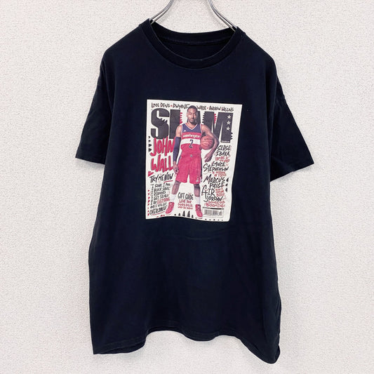 SLAMマガジン　ジョン・ウォール　半袖プリントTシャツ　黒　ブラック