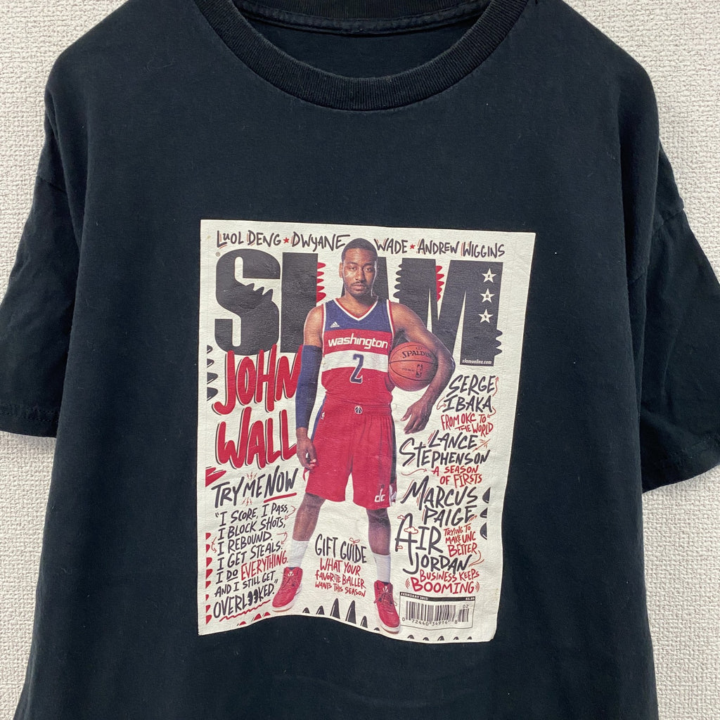 SLAMマガジン　ジョン・ウォール　半袖プリントTシャツ　黒　ブラック