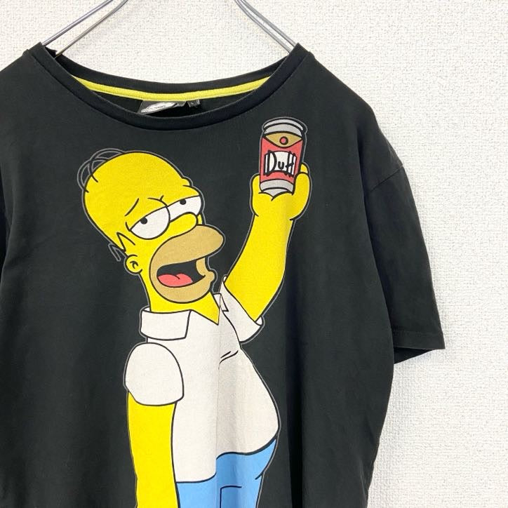 古着 used　THE SIMPSONS ザ シンプソンズ　半袖プリントTシャツ　ホーマー シンプソン　クルーネック　黒　Lサイズ