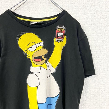 古着 used　THE SIMPSONS ザ シンプソンズ　半袖プリントTシャツ　ホーマー シンプソン　クルーネック　黒　Lサイズ