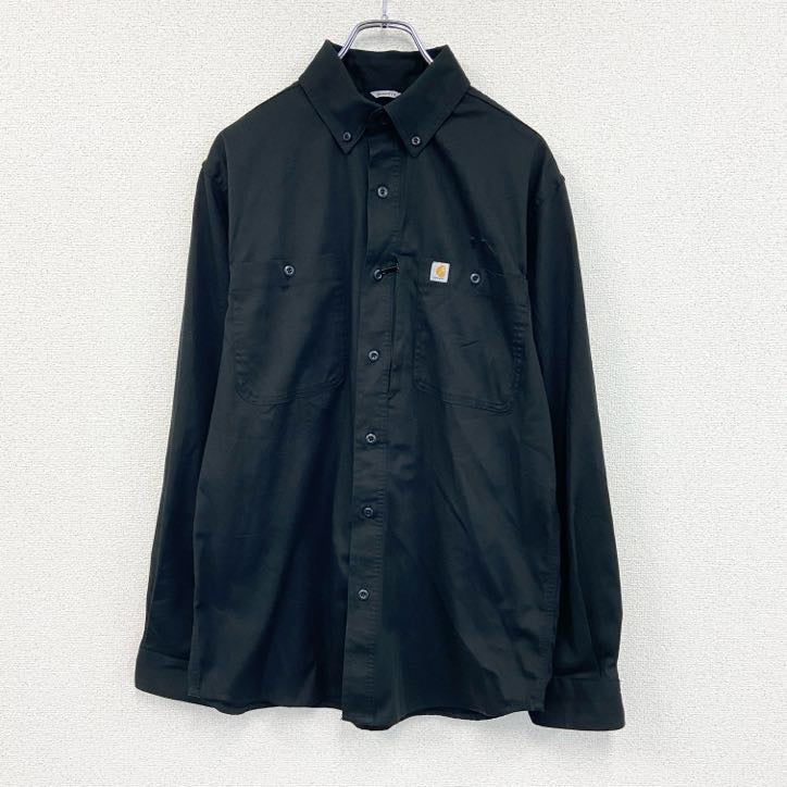 Carhartt　カーハート　長袖ワークシャツ　ボタンダウンシャツ　黒　ブラック　Mサイズ