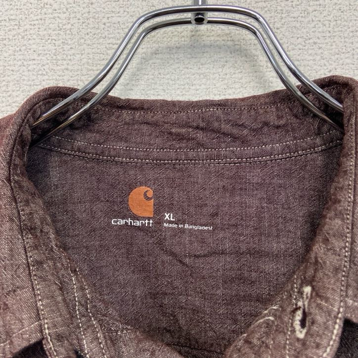Carhartt　カーハート　長袖シャンブレーシャツ　茶色　ブラウン　XLサイズ