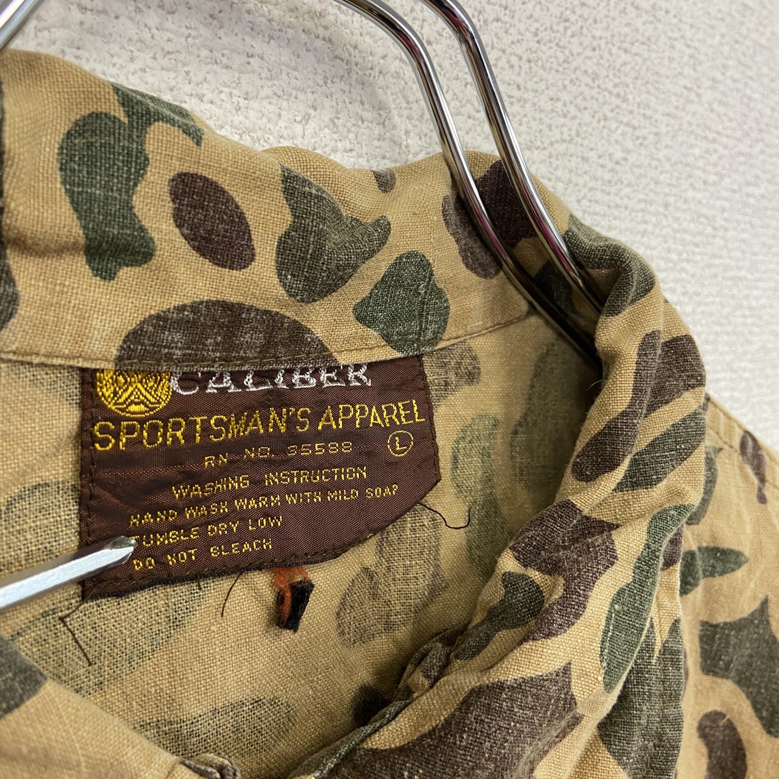 70s　CALIBER　ハンティングシャツジャケット　ヴィンテージ　カモフラージュ　迷彩柄　Lサイズ