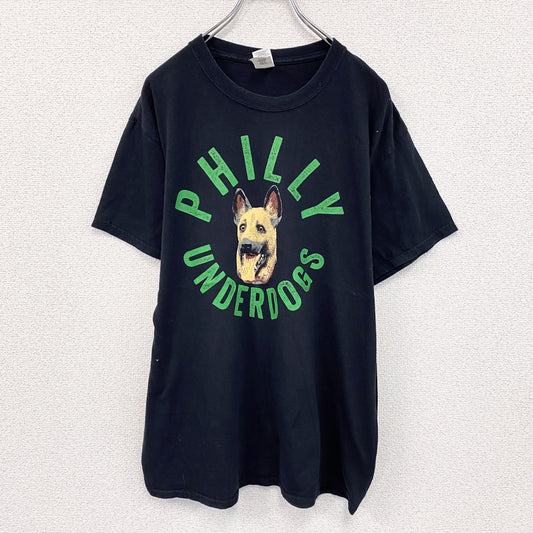 GILDAN　ギルダン　半袖アニマルプリントTシャツ　黒　ブラック　Lサイズ