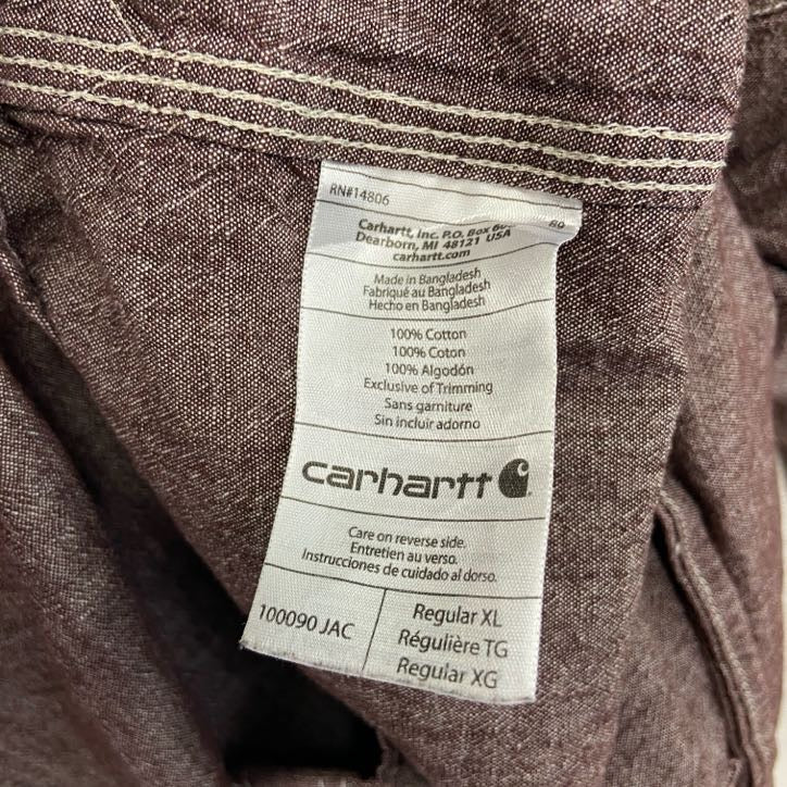 Carhartt　カーハート　長袖シャンブレーシャツ　茶色　ブラウン　XLサイズ