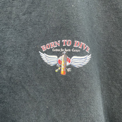 anvil　BORN TO DIVE　半袖プリントTシャツ　黒　ブラック　2Xサイズ