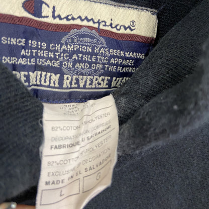 00s　Champion　チャンピオン　リバースウィーブ　スウェットパーカー/フーディー　目無し　ブラック　Lサイズ