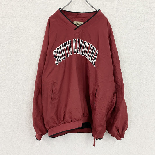 VESI SPORTSWEAR　プルオーバージャケット　アーチプリント　赤　レッド　2XLサイズ