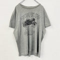 PETROL INDUSTRIES　半袖プリントTシャツ　5連プリント　アーチプリント　バイク　灰色　グレー　2XLサイズ