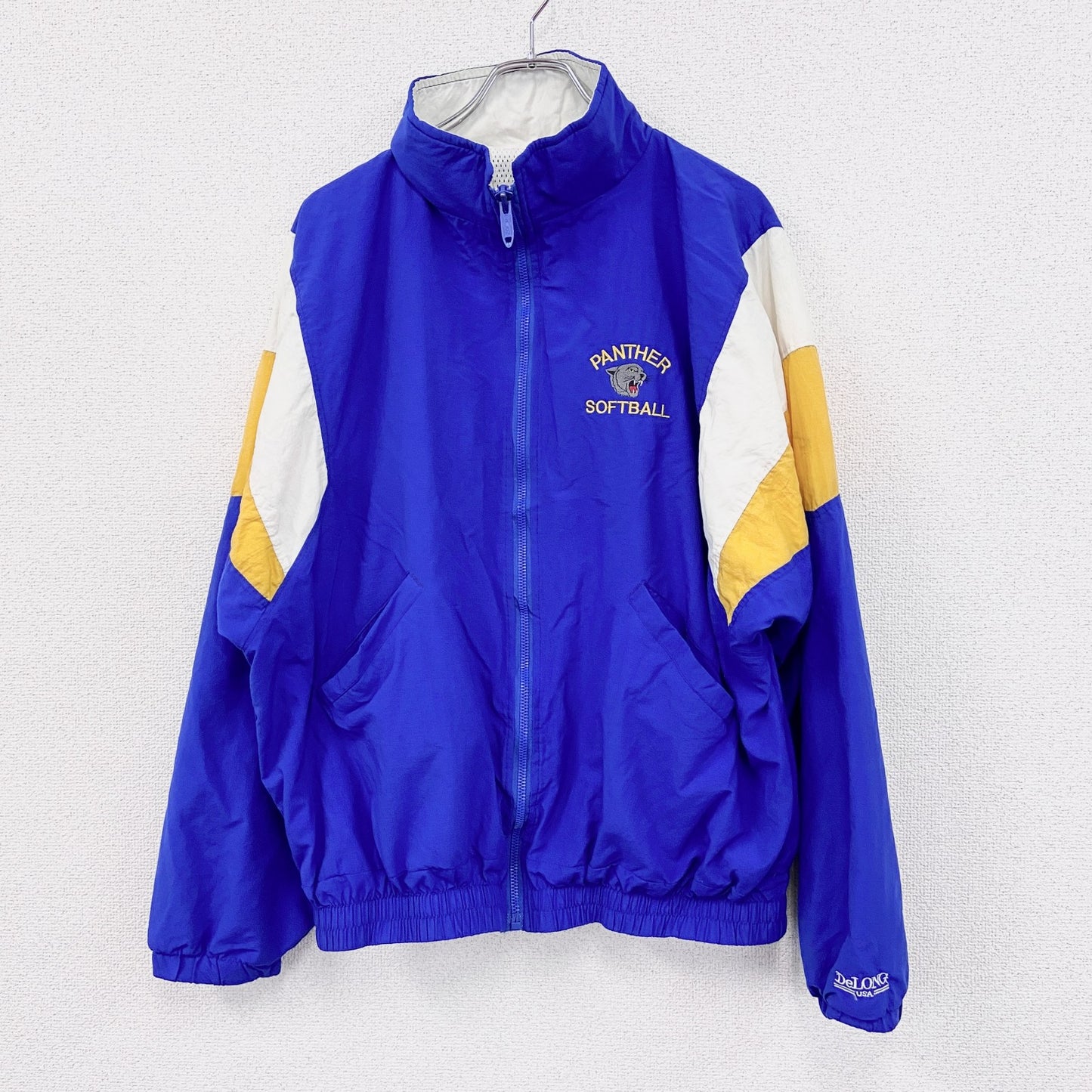 90s　DeLONG　フルジップジャケット　TALONジップ　ヴィンテージ　青　ブルー　XLサイズ