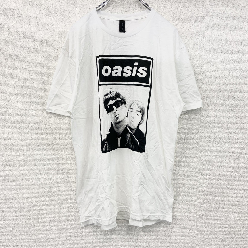OASIS　オアシス　Noel & Liam Boxed Photo　半袖フォトプリントTシャツ　バンドT　GILDANボディ　オフィシャル　白　ホワイト　Lサイズ【新品・正規品】