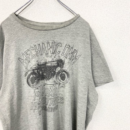 PETROL INDUSTRIES　半袖プリントTシャツ　5連プリント　アーチプリント　バイク　灰色　グレー　2XLサイズ