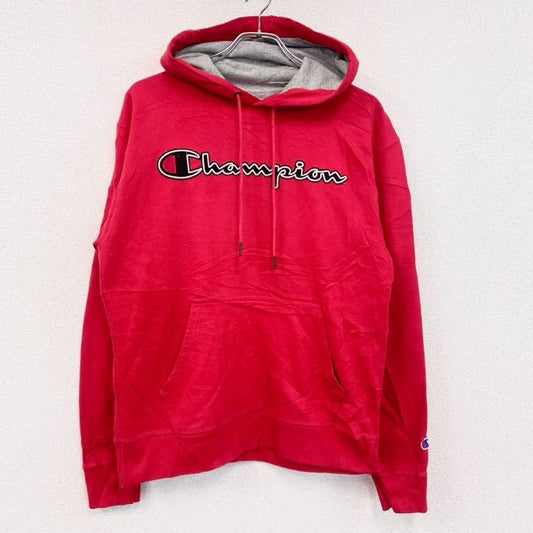 champion　チャンピオン　スウェットパーカー/フーディー　デカロゴ　刺繍ロゴ　ビッグシルエット　現行　赤　レッド　Mサイズ