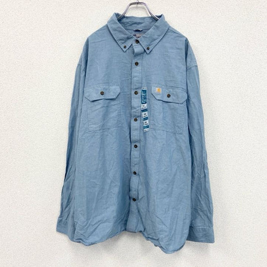 Carhartt　カーハート　長袖シャンブレーシャツ　ボタンダウンシャツ　水色　ライトブルー　3XLサイズ