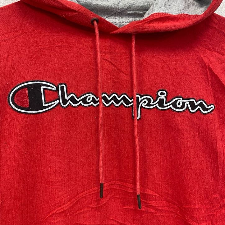 champion　チャンピオン　スウェットパーカー/フーディー　デカロゴ　刺繍ロゴ　ビッグシルエット　現行　赤　レッド　Mサイズ