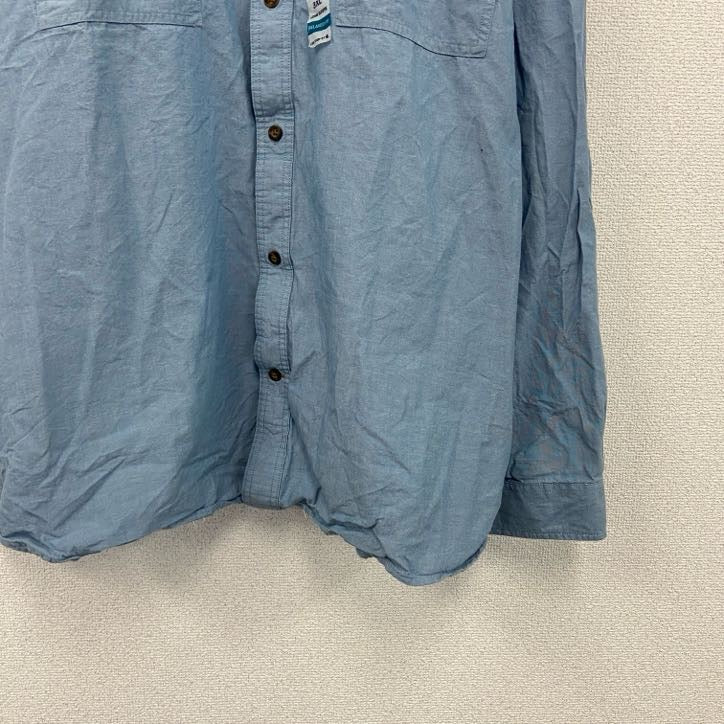 Carhartt　カーハート　長袖シャンブレーシャツ　ボタンダウンシャツ　水色　ライトブルー　3XLサイズ