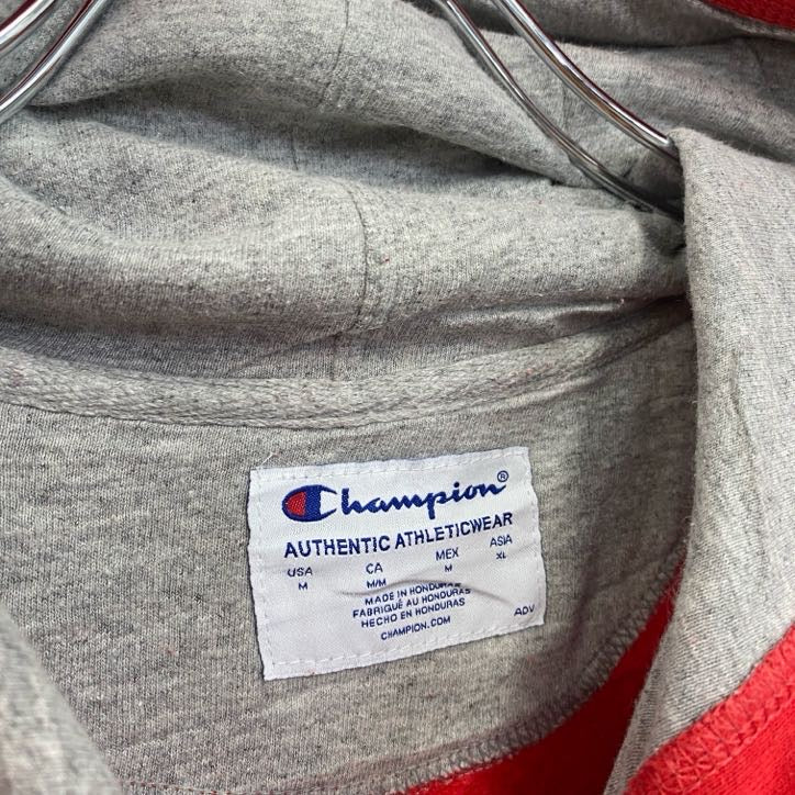 champion　チャンピオン　スウェットパーカー/フーディー　デカロゴ　刺繍ロゴ　ビッグシルエット　現行　赤　レッド　Mサイズ