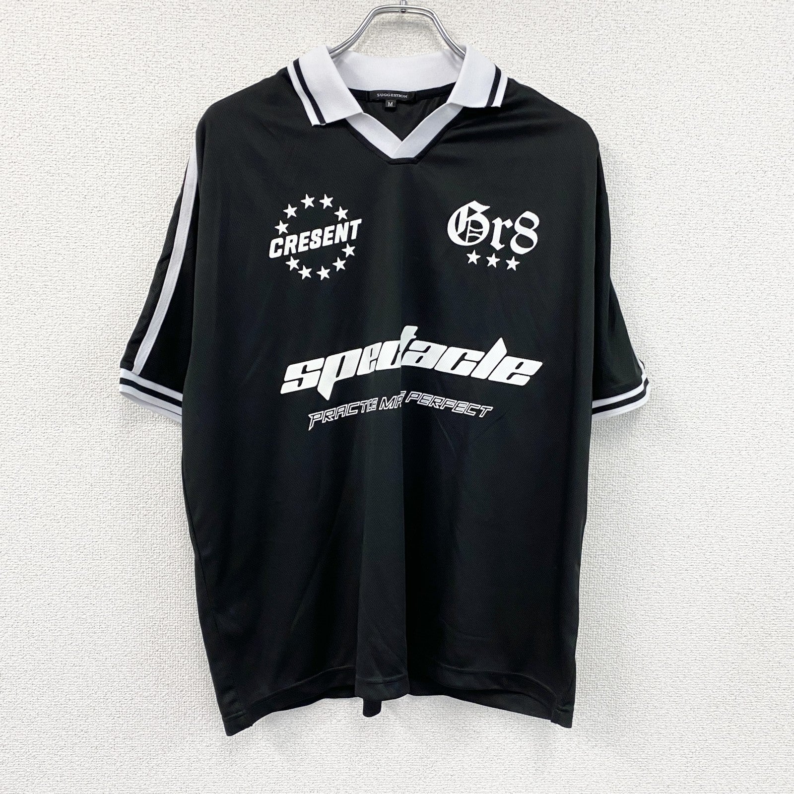 SUGGESTION　半袖Tシャツ　ゲームシャツ　ユニフォーム　黒　ブラック　Mサイズ　