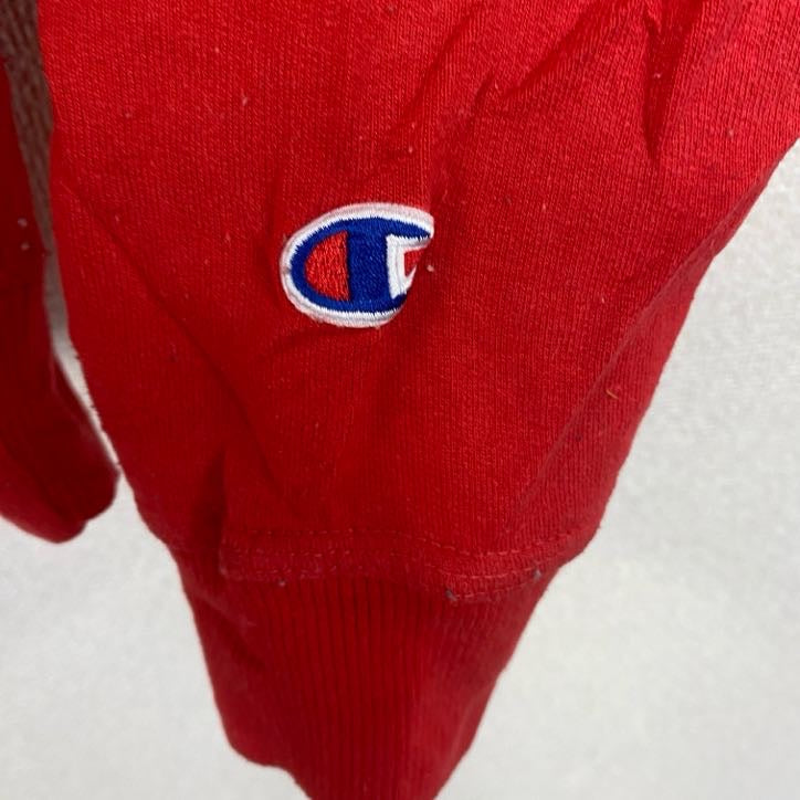 champion　チャンピオン　スウェットパーカー/フーディー　デカロゴ　刺繍ロゴ　ビッグシルエット　現行　赤　レッド　Mサイズ