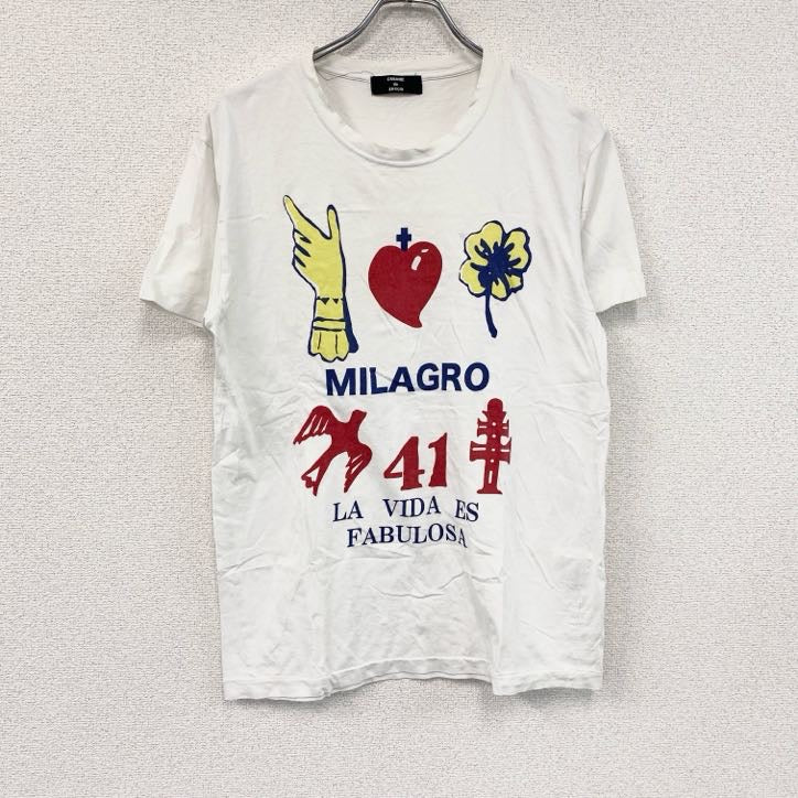 Cabane de ZUCCa　カバンドズッカ　半袖プリントTシャツ　シングルステッチ　白　ホワイト
