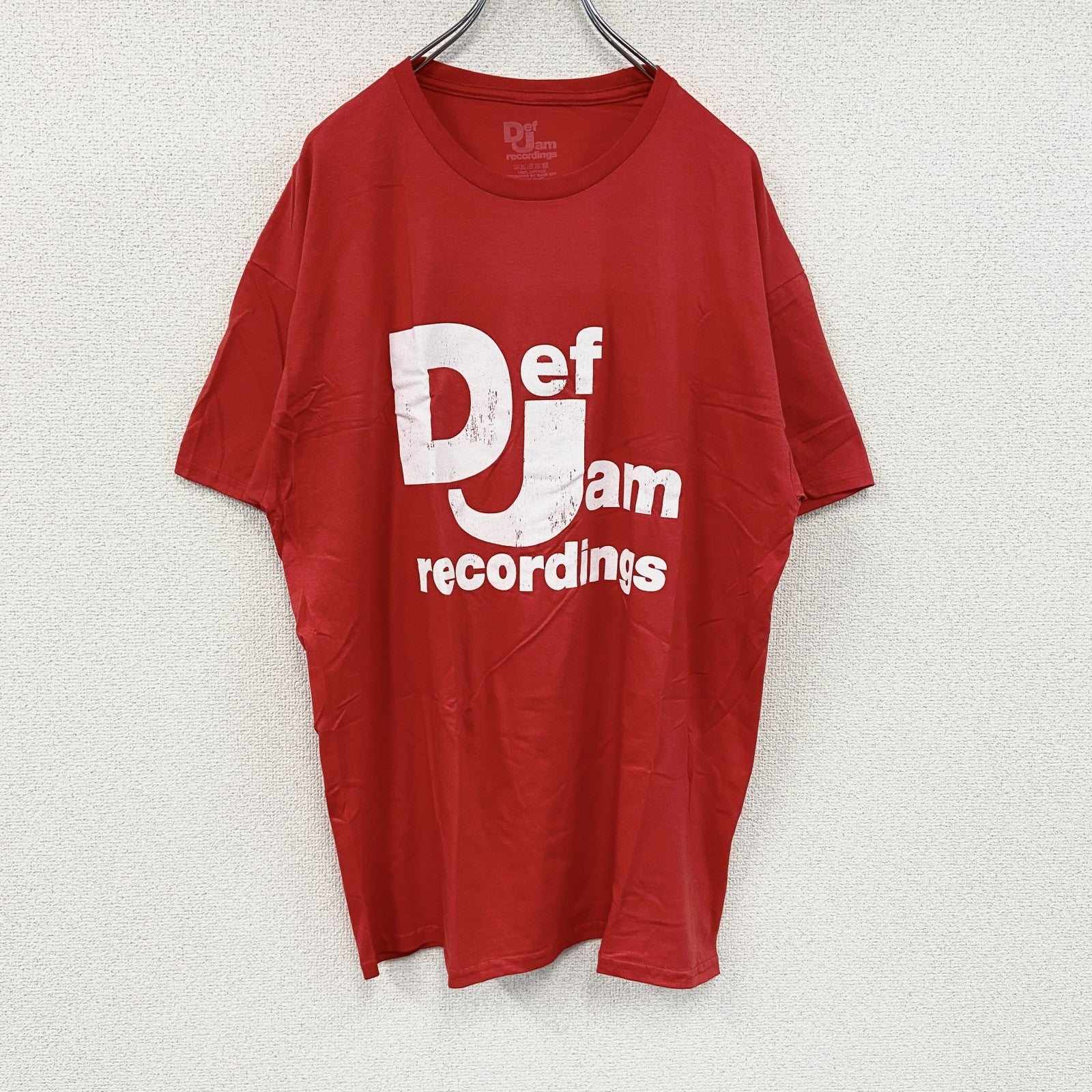 Def Jam Recordings　デフ・ジャム・レコーディングス　Classic Logo　半袖プリントTシャツ　ラップT　オフィシャル　赤　レッド　Lサイズ【新品・正規品】