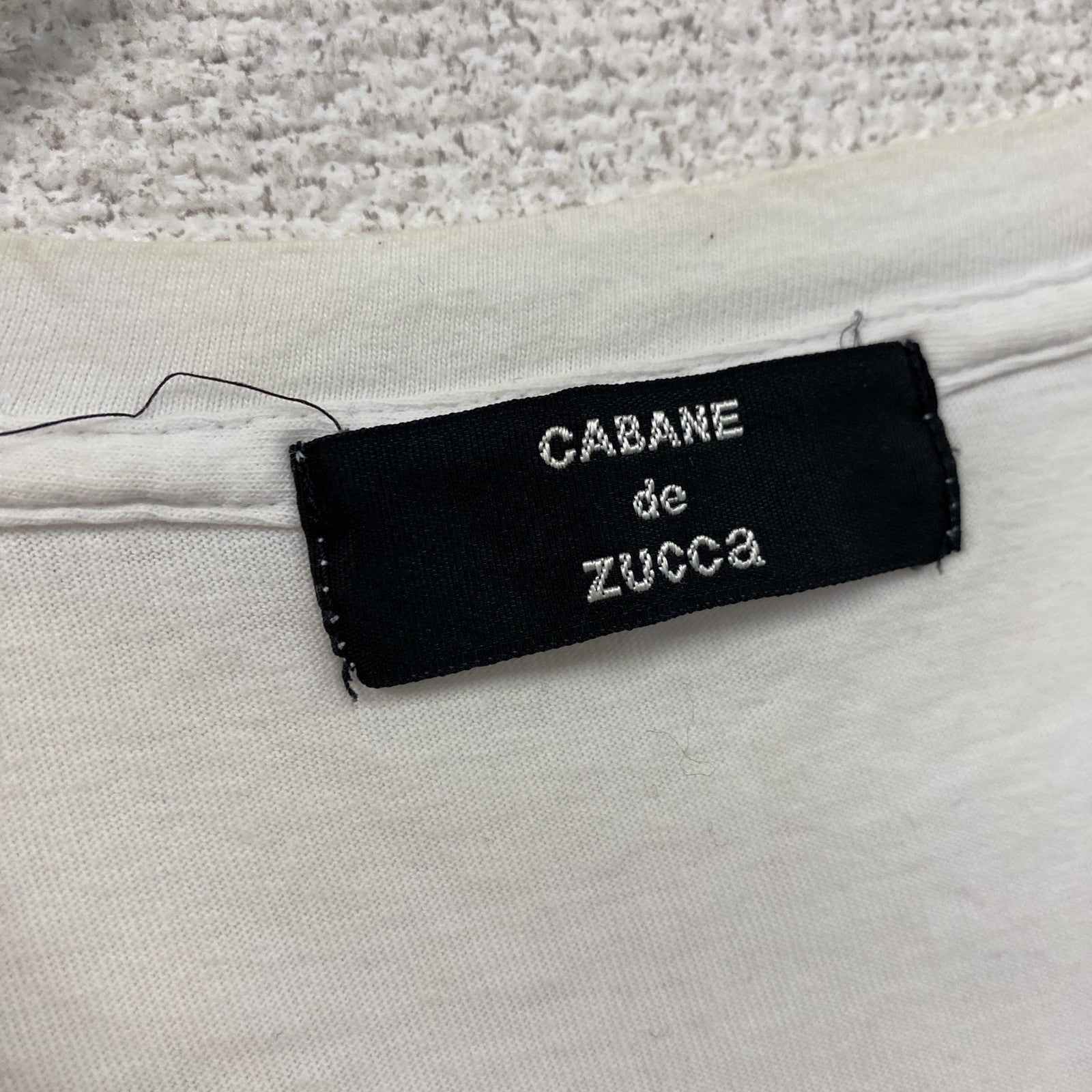 Cabane de ZUCCa　カバンドズッカ　半袖プリントTシャツ　シングルステッチ　白　ホワイト