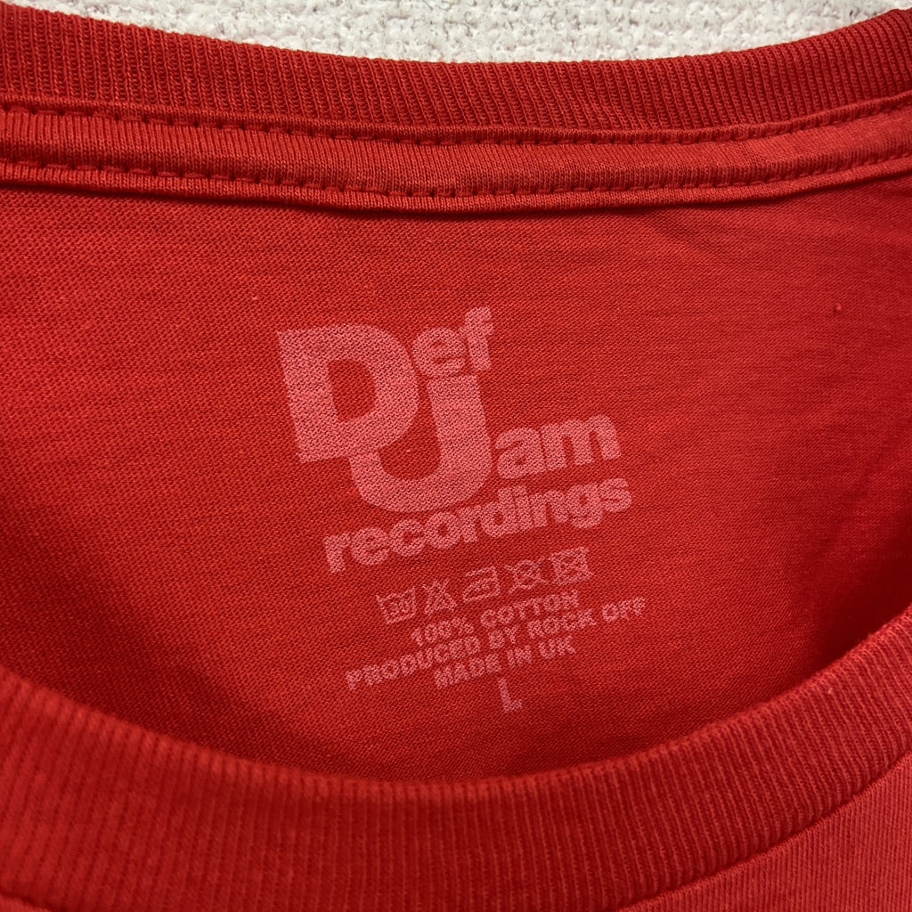 Def Jam Recordings　デフ・ジャム・レコーディングス　Classic Logo　半袖プリントTシャツ　ラップT　オフィシャル　赤　レッド　Lサイズ【新品・正規品】