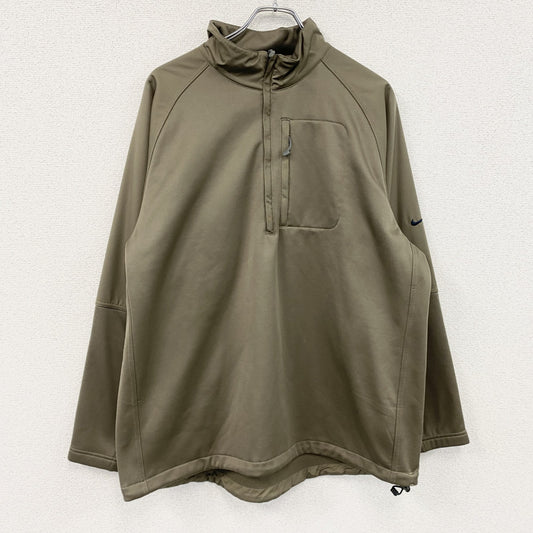 NIKE GOLF　ナイキゴルフ　THERMA-FIT　ハーフジッププルオーバージャケット　スウッシュ　カーキブラウン　XLサイズ