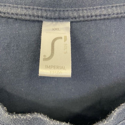 古着 used　IMPERIAL　半袖プリントTシャツ　バイクデザイン　OTTOMOTOR　クルーネック　青　レトロ　2XLサイズ