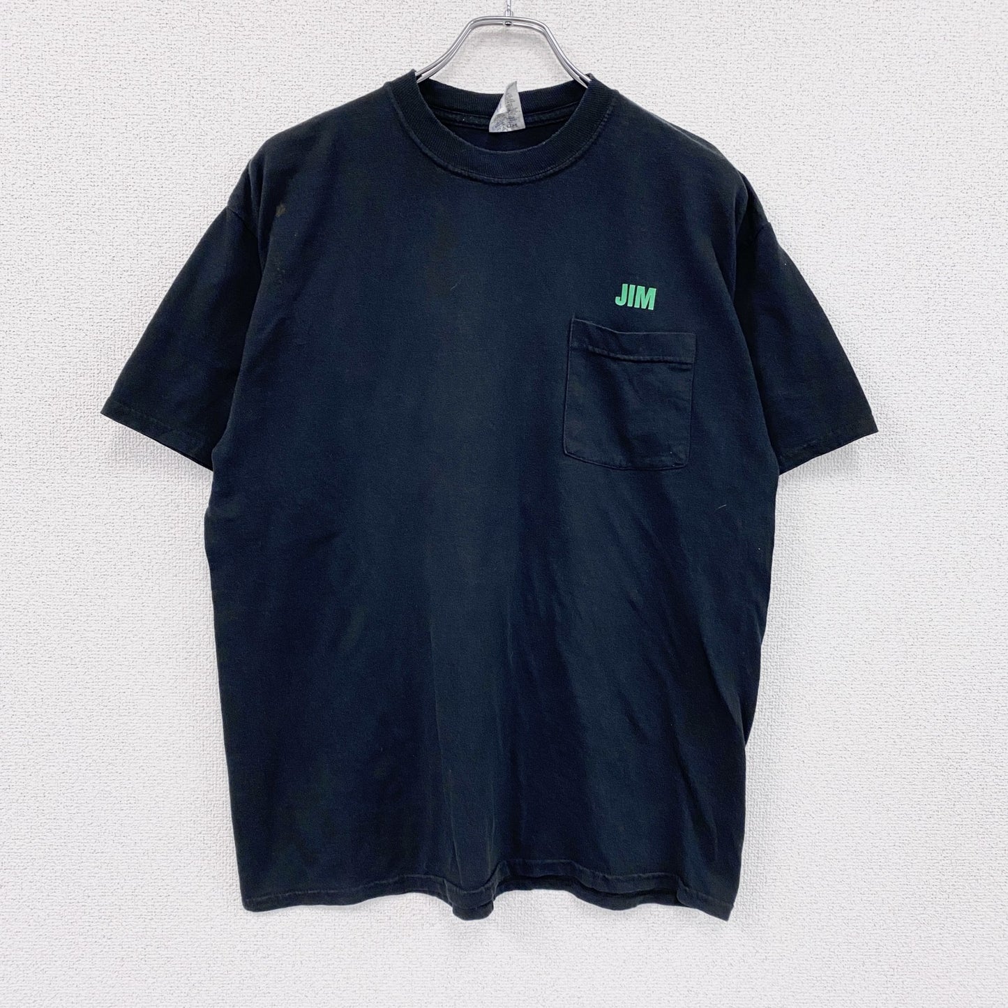 00s　JERZEES　ジャージーズ　半袖プリントTシャツ　ポケT　ヴィンテージ　黒　ブラック　Lサイズ