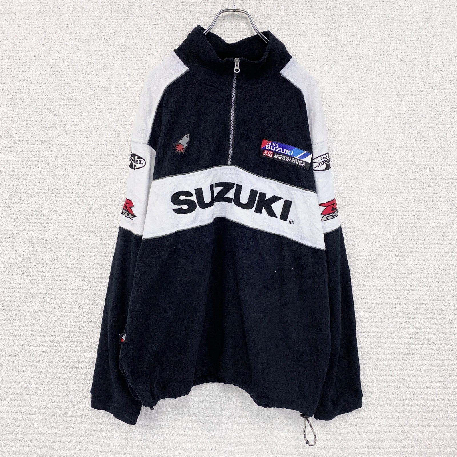JOE ROCKET　SUZUKI　スズキ　プルオーバーフリースジャケット　ハーフジップ　黒　ブラック　Lサイズ
