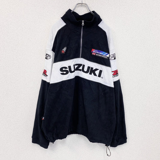 JOE ROCKET　SUZUKI　スズキ　プルオーバーフリースジャケット　ハーフジップ　黒　ブラック　Lサイズ