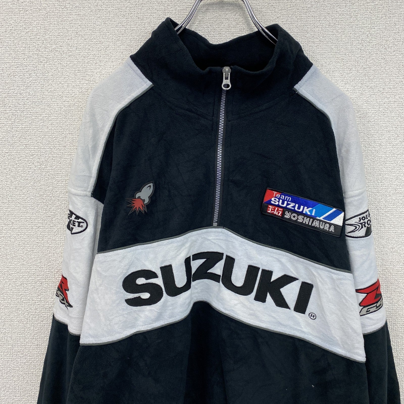 JOE ROCKET　SUZUKI　スズキ　プルオーバーフリースジャケット　ハーフジップ　黒　ブラック　Lサイズ