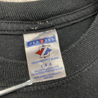 00s　JERZEES　ジャージーズ　半袖プリントTシャツ　ポケT　ヴィンテージ　黒　ブラック　Lサイズ