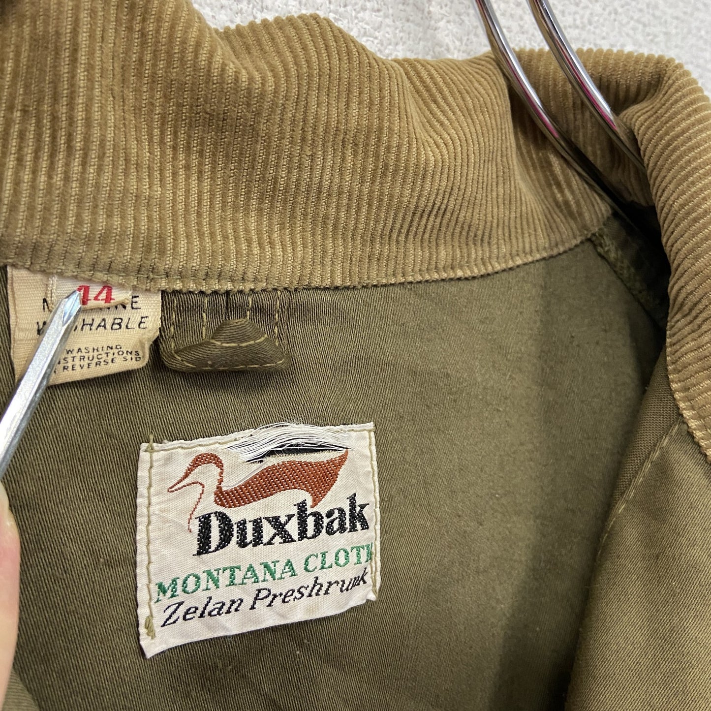 70s　Duxbak　ダックスバック　ハンティングジャケット　コーデュロイカラー　ヴィンテージ　カーキ　14サイズ
