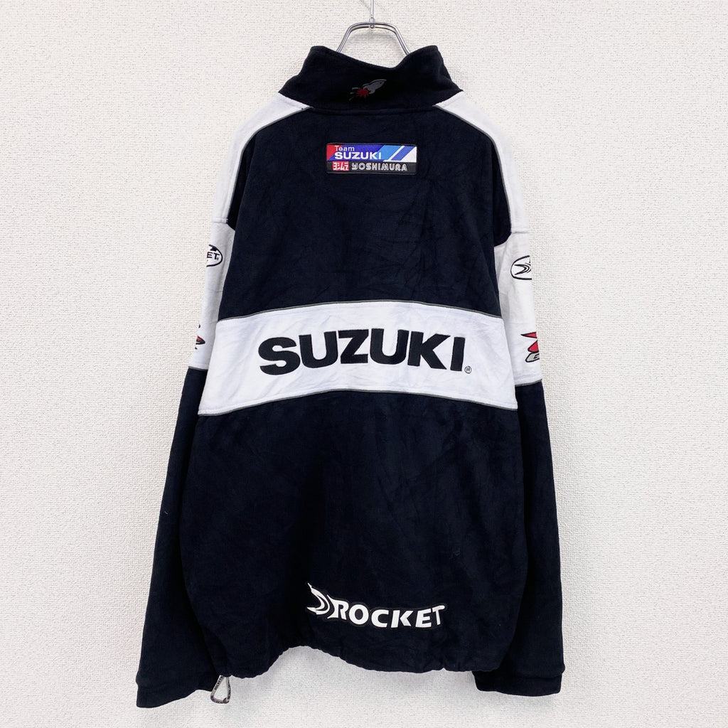JOE ROCKET　SUZUKI　スズキ　プルオーバーフリースジャケット　ハーフジップ　黒　ブラック　Lサイズ