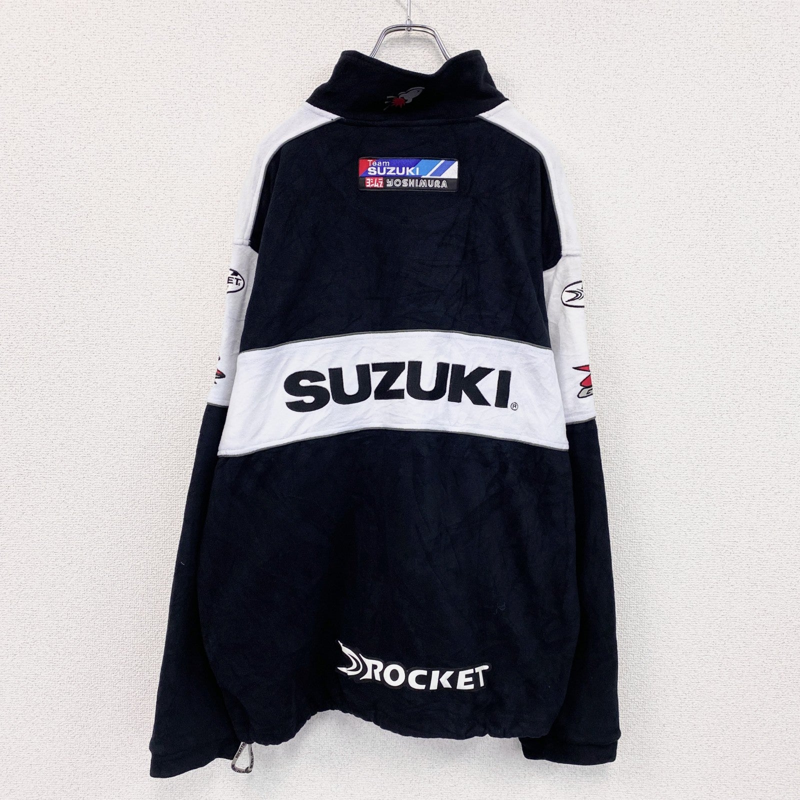 JOE ROCKET　SUZUKI　スズキ　プルオーバーフリースジャケット　ハーフジップ　黒　ブラック　Lサイズ