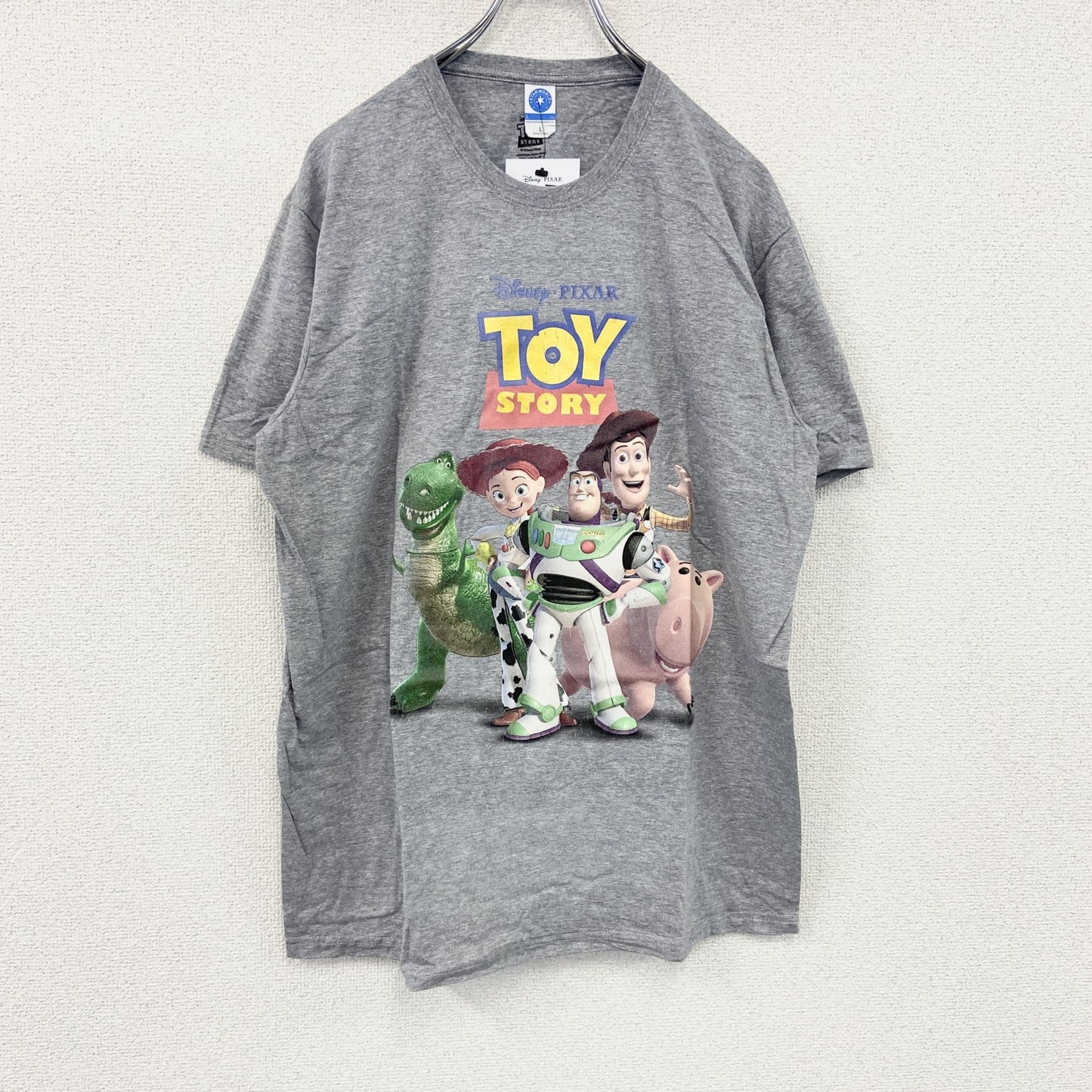TOY STORY　トイストーリー　Disney　ディズニー　プリントTシャツ　ムービーT　グレー　Lサイズ【新品・正規品】