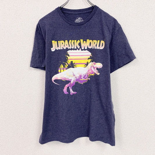 JURASSIC WORLD　ジュラシックワールド　半袖プリントTシャツ　紺　ネイビー　Mサイズ