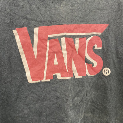 90s　VANS　バンズ　半袖プリントTシャツ　シングルステッチ　デカロゴ　ヴィンテージ　黒　ブラック
