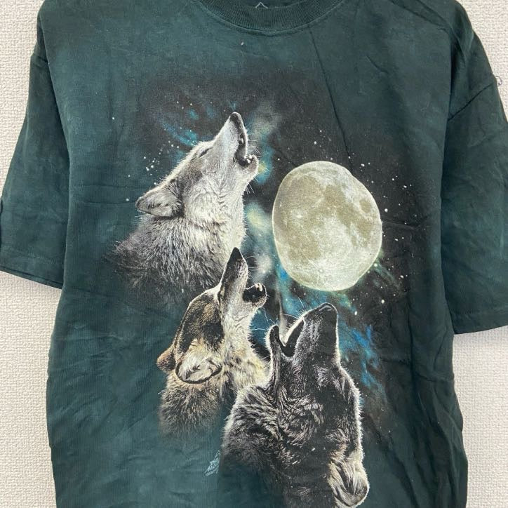 THE MOUNTAIN　ザマウンテン　半袖プリントTシャツ　アニマルT　タイダイ　緑　ダークグリーン　Mサイズ