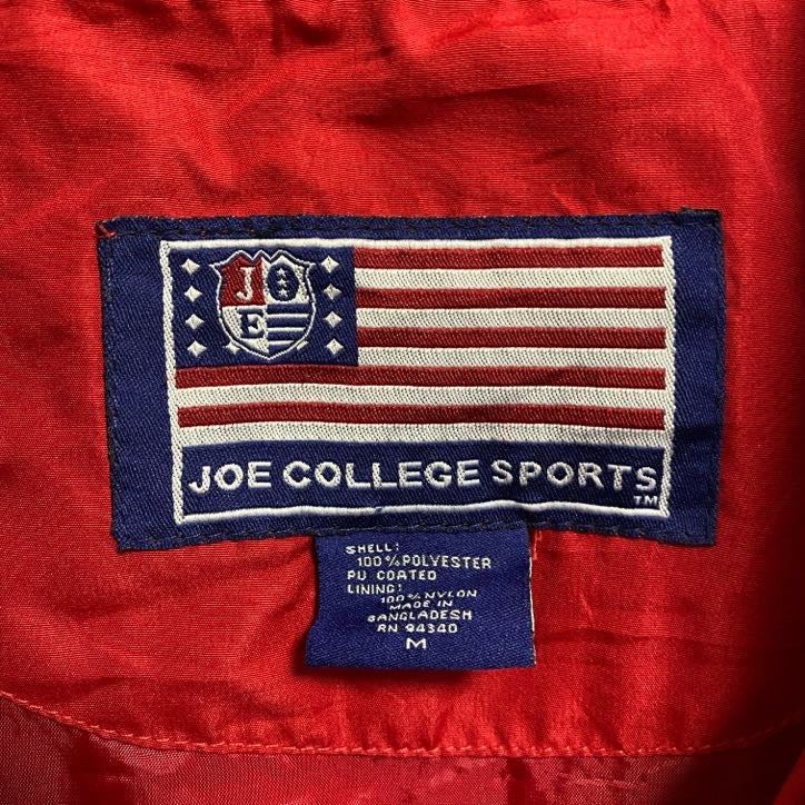 古着 used　JOE COLLEGE SPORTS　長袖Vネックカレッジナイロンプルオーバー　オハイオ州立大学　赤　Mサイズ
