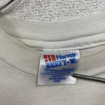 00s　Hanes　ヘインズ　半袖プリントTシャツ　スーベニア　シングルステッチ　ヴィンテージ　白　ホワイト　Lサイズ