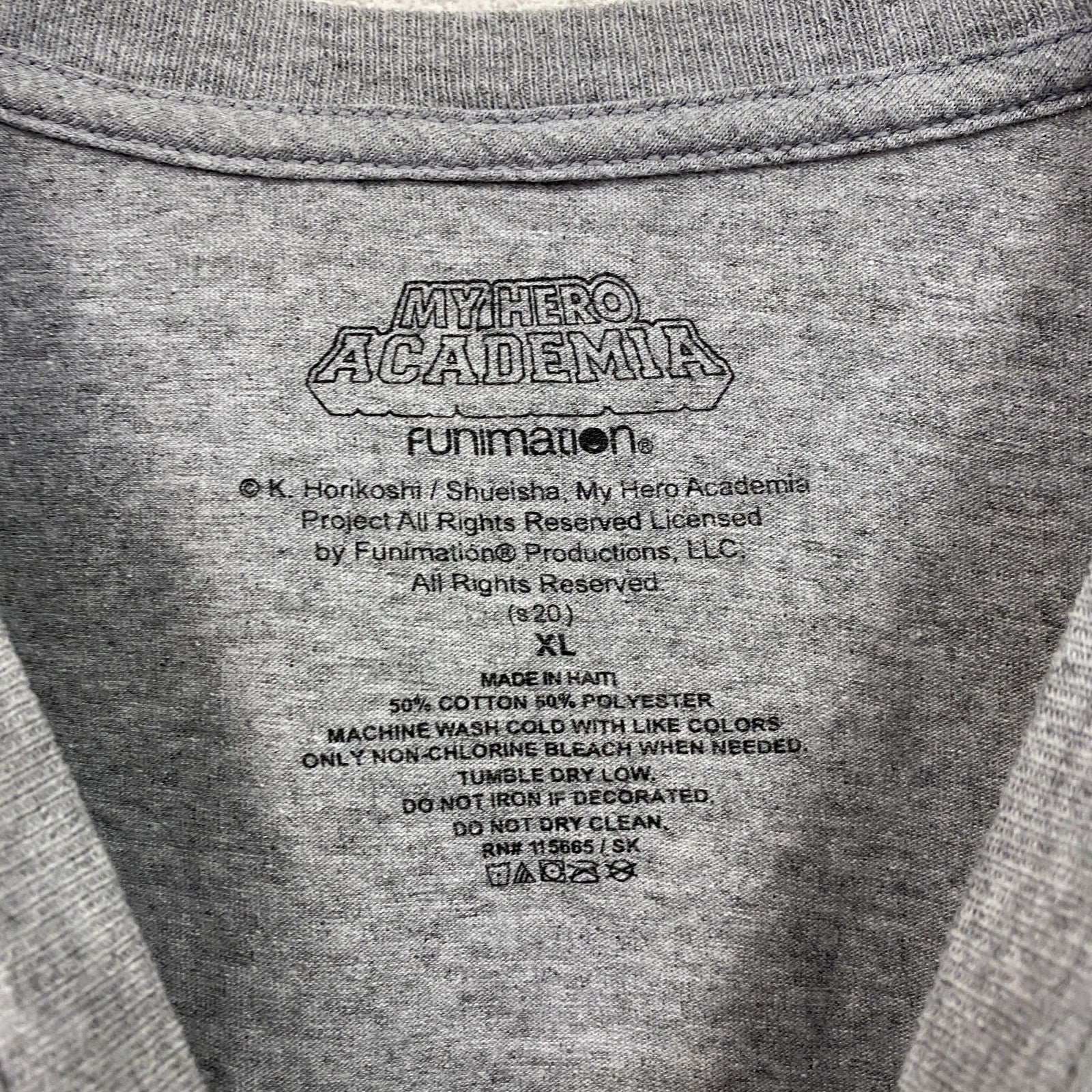 僕のヒーローアカデミア　緑谷出久　半袖アニメプリントTシャツ　キャラクターデザイン　グレー　XLサイズ