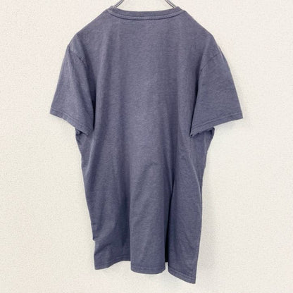 古着 used　Carry Casual　キャリー カジュアル　半袖デザインプリントTシャツ　バイク　クルーネック　青　Mサイズ