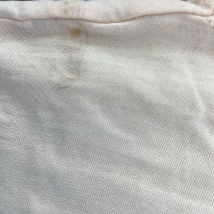 古着 used　lecomte　半袖プリントTシャツ　クルーネック　薄ピンク　レトロ　風景写真デザイン　カジュアル　Lサイズ