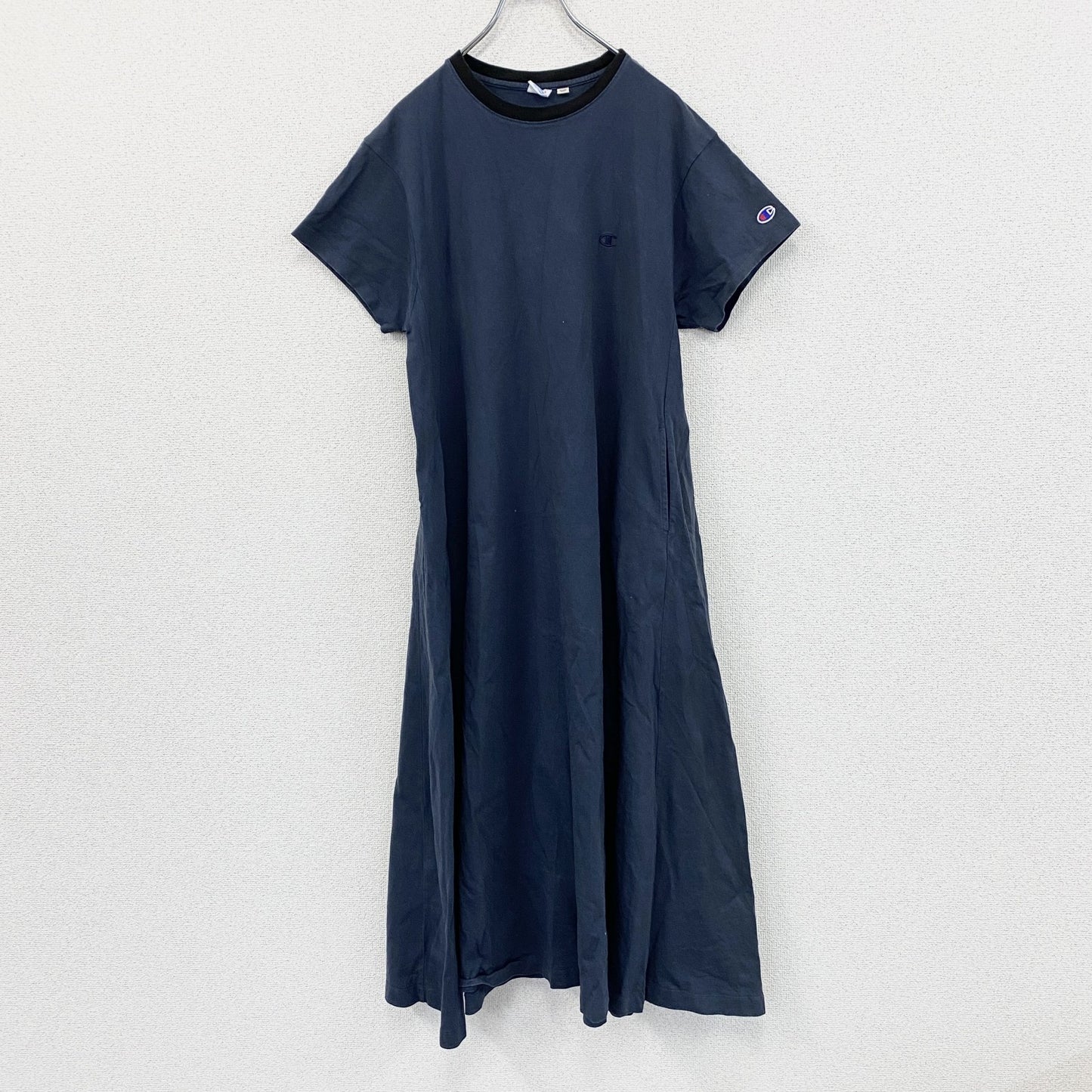 Champion×BEAMS BOY　チャンピオン　ビームス　フレアワンピース　リンガーT　紺　ネイビー　Sサイズ