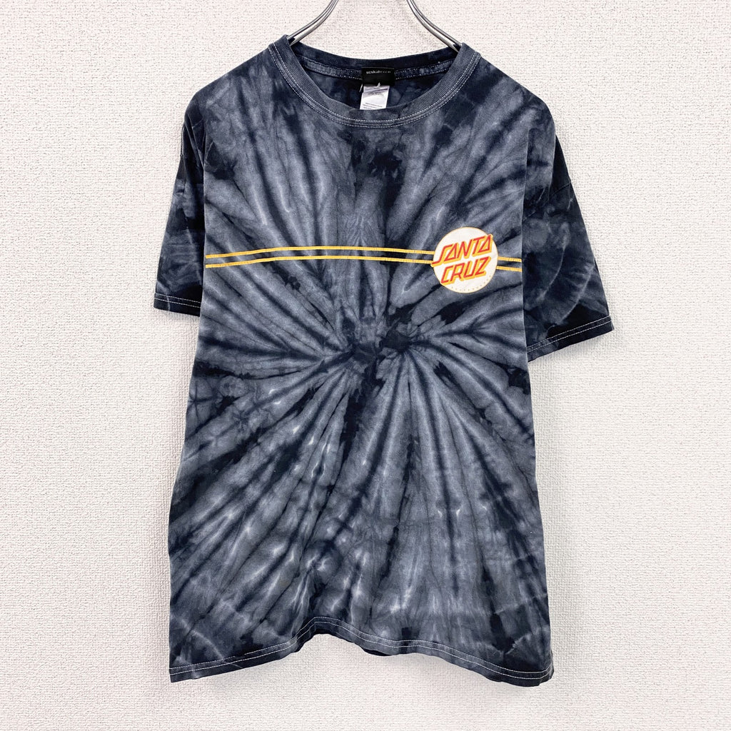SANTA CRUZ　サンタクルズ　半袖プリントTシャツ　バックプリント　タイダイ柄　黒　ブラック　Lサイズ