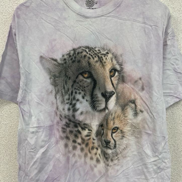 THE MOUNTAIN　ザマウンテン　半袖プリントTシャツ　アニマルT　タイダイ　紫　パープル　Mサイズ